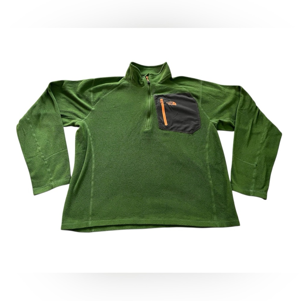 The North Face Men’s Green Fleece 1/4 Zip Pullover Size L